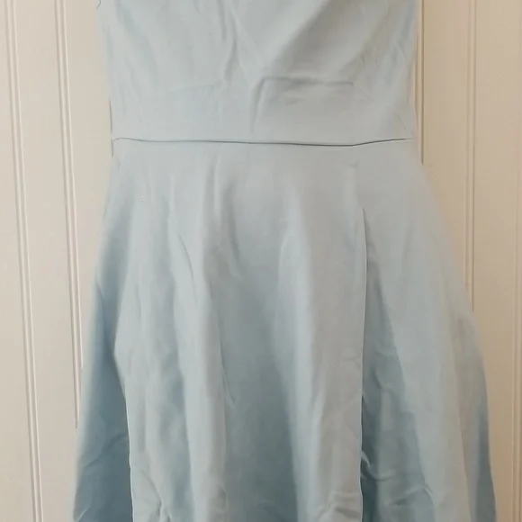 SARIN Mathews One Shoulder Long Sleeve High Lo A line Skater Blue Dress Medium - Picture 7 of 13